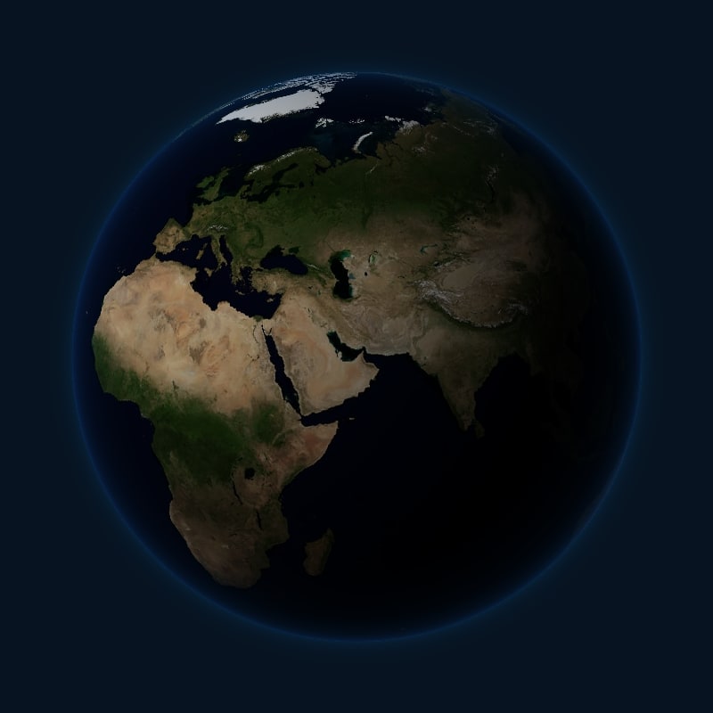Earth viewed toward the Arabian Peninsula